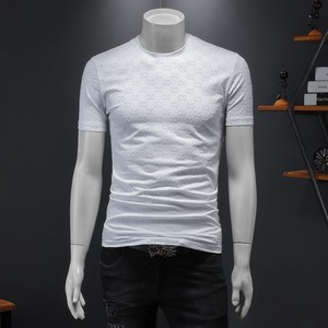 2024年新款植绒男圆领T恤衫钱塘6016-E0912-P70白