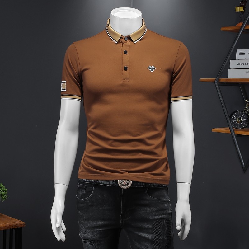 2024年新款男POLO衫纯色钱塘6016-E2026-P75,男装Polo衫,钱塘6016