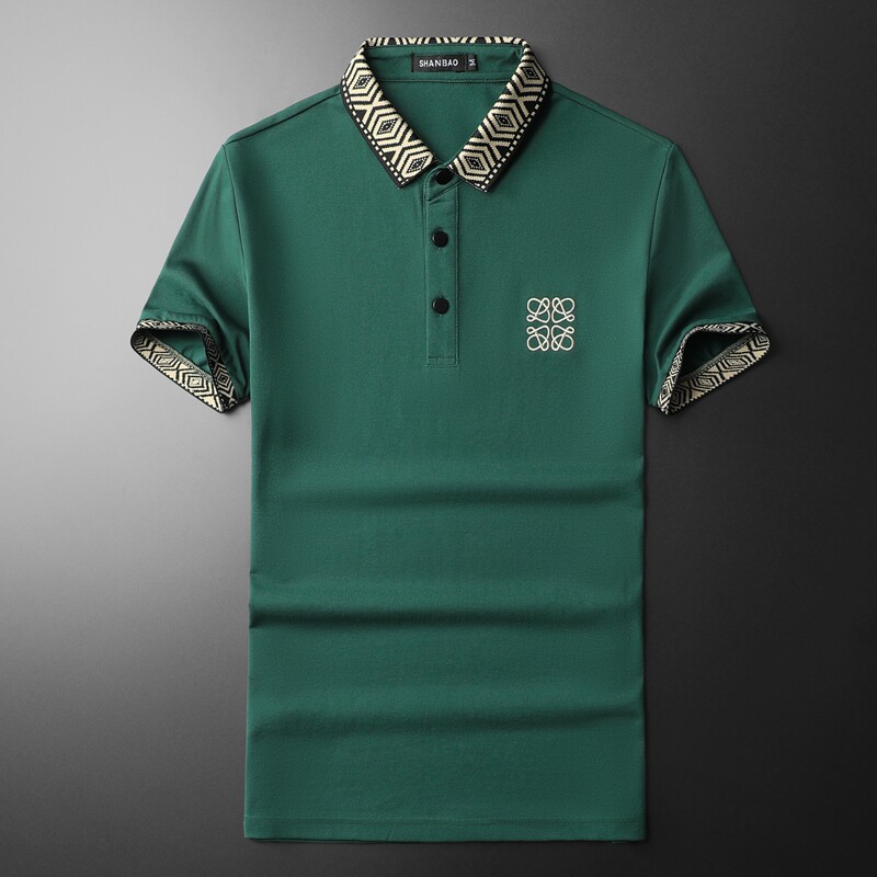 2024年新款男POLO衫印花纯色钱塘6016-E2041-P75,男装Polo衫,钱塘6016