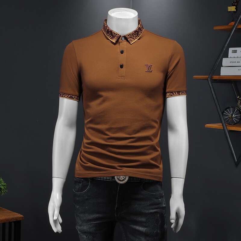 2024年新款男POLO衫纯色钱塘6016-E2038-P75,男装Polo衫,钱塘6016