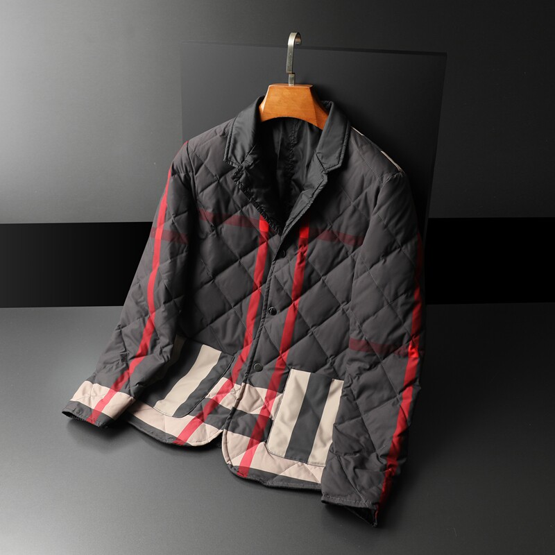 风格子商务休闲西装领羽绒服男翻领羽绒衫钱塘6016-B2208P280,男装羽绒服,钱塘6016