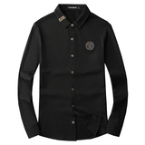 2026秋冬男士衬衫长袖衬衣加薄绒绣花大码钱塘6016-S111-P110，男装衬衫，钱塘6016