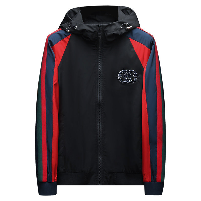 2025年新款刺绣印花连帽夹克衫男大码QT6016-4230P145沙发图,男装夹克,钱塘6016