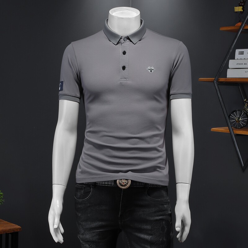 2024年新款男POLO衫印花纯色钱塘6016-E2028-P75,男装Polo衫,钱塘6016