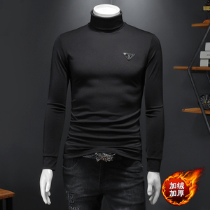 钱塘6016-C2231P90加绒加厚高领打底衫长袖T恤男秋冬图片