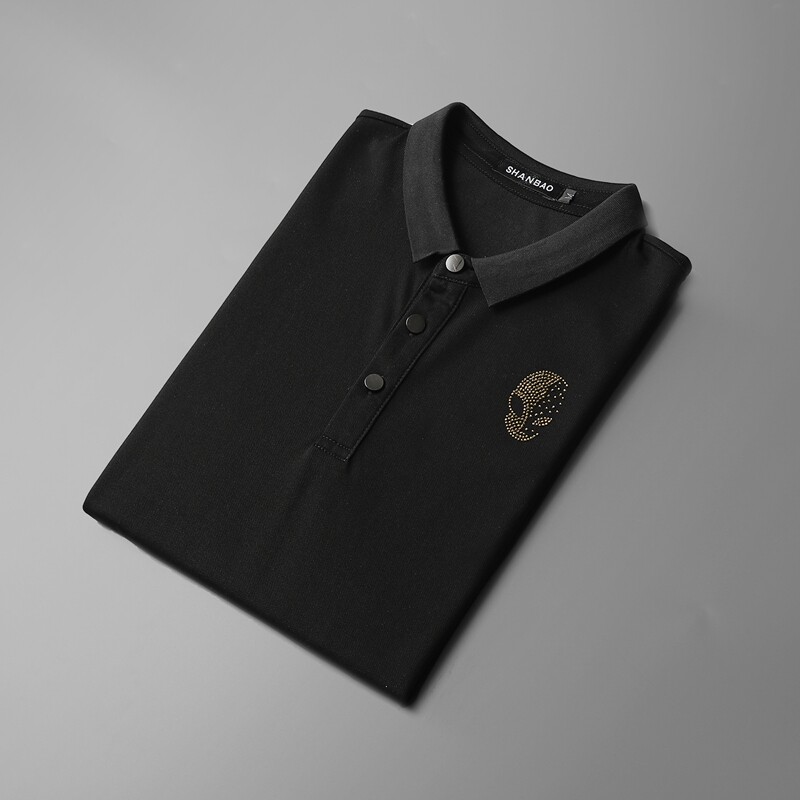 2024新款短袖POLO衫风印花半袖T恤保罗衫钱塘6016-E1188-P80，男装Polo衫，钱塘6016