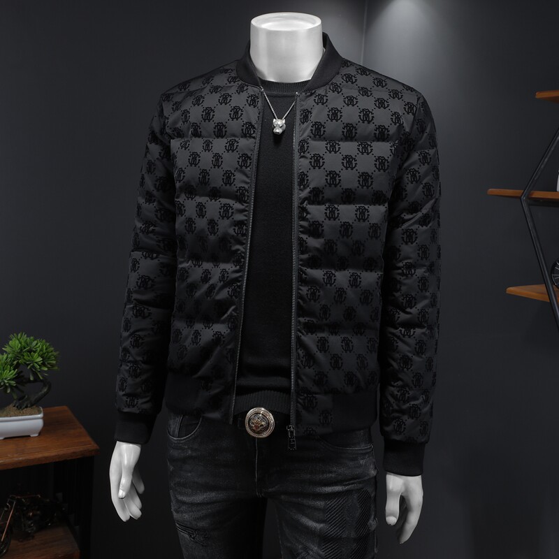 F6060P2902024高端冬季90%白鸭绒植绒连帽羽绒服假模335,男装羽绒服,钱塘6016
