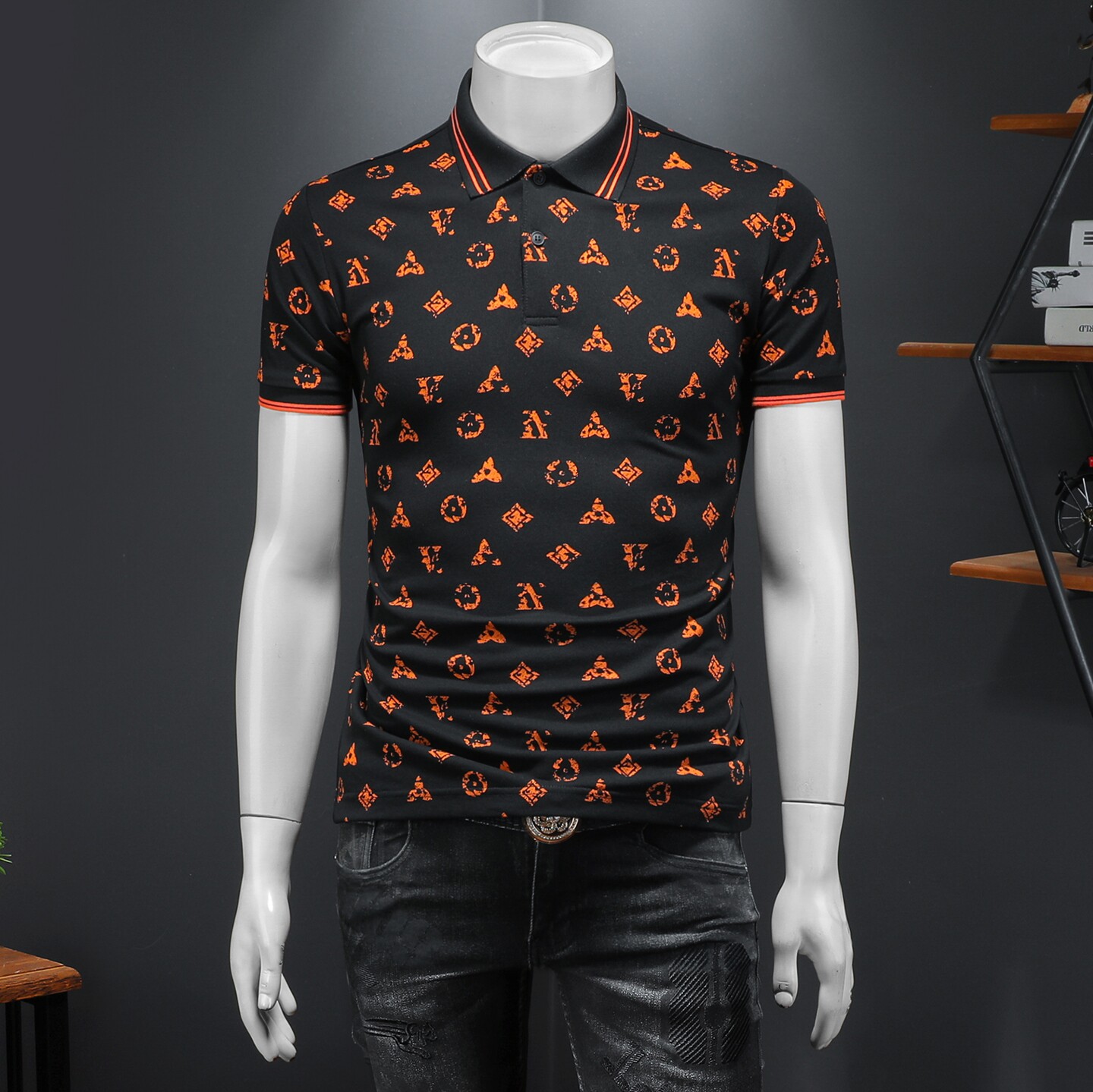 2026年夏季男士印花POLO衫QT6016-E3711-P75，男装Polo衫，钱塘6016