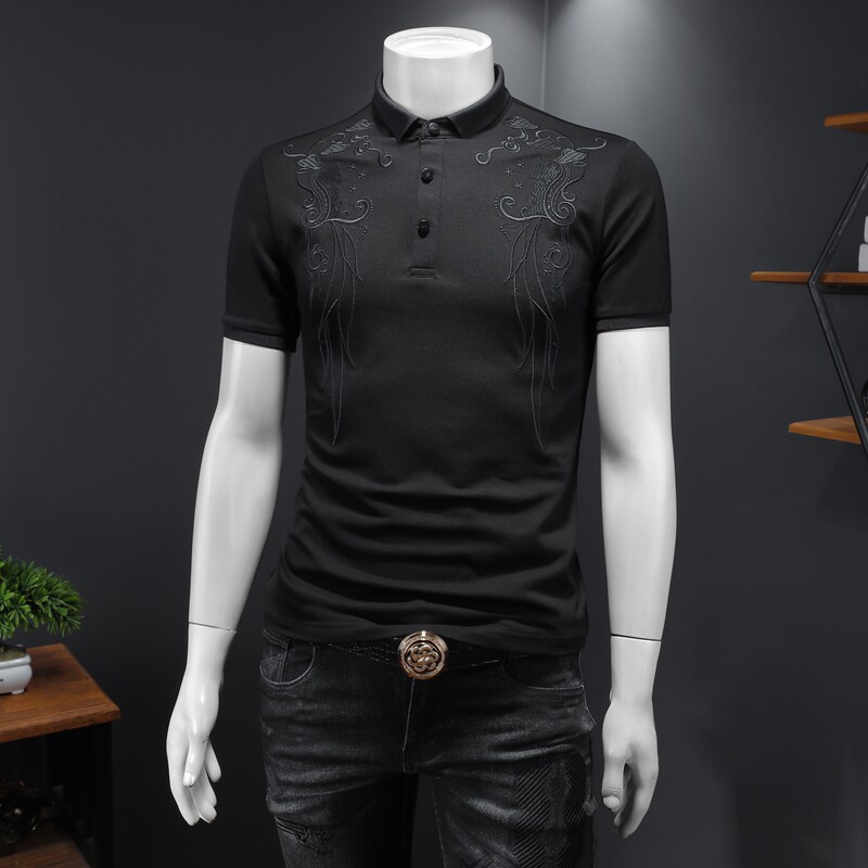 2024年新款男POLO衫重工艺刺绣钱塘6016-E2490-P75,男装Polo衫,钱塘6016