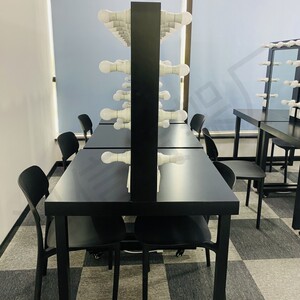 带灯双面烤漆化妆台 带轮滑双面化妆台 烤漆化妆桌铁艺烤漆化妆台