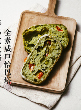 枣叔的店羽衣甘蓝全素恰巴塔面包硬欧代餐健身欧包零食夏巴塔