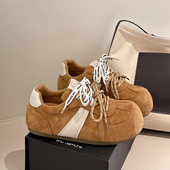 内增高厚底不累脚运动休闲系带德训鞋 复古加绒勃肯单鞋 女秋冬新款