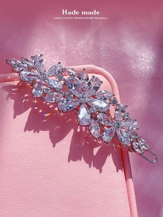 新款头饰品冰凌花青蛙扣夹 刘海夹碎发夹精致头饰送礼物高档顶夹