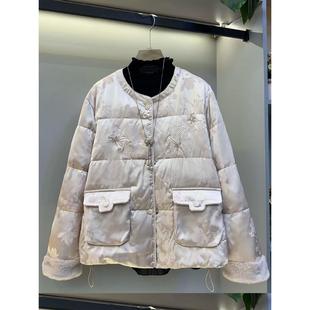 新款 超洋气保暖刺绣百搭休闲新中式 大码 时尚 棉服外套 女装 2025冬季