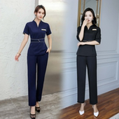 SPA养生馆工衣套装 美容院工作服美容师职业装 足疗足浴技师工装