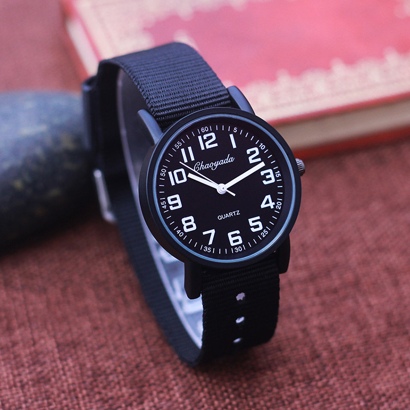 2025新款简约透气帆布运动手表中小学生石英防水电子带分刻度腕表,手表,国产腕表,淘宝优惠券,粉丝福利购,淘宝优惠卷