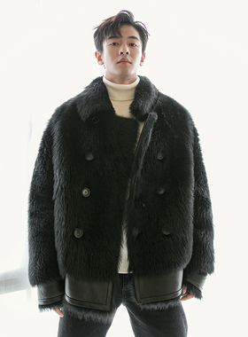 FANDI西班牙进口托斯卡纳皮毛一体真皮真毛皮草外套2023秋冬大衣