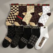 袜子女法式 男中筒秋冬复古透气ins潮百搭轻奢船袜潮牌袜秋季 潮女