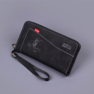 钱包男款青少年牛津布简约大容量帆布卡包一体多功能男士拉链手包