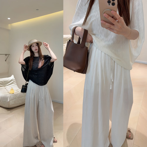 KB21 麻料透气宽松阔腿裤凉凉裤长裤
