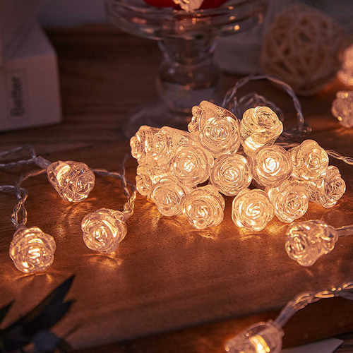 LED水晶玫瑰花彩灯星星圆球灯露营装饰灯氛围灯彩灯满天星卧室