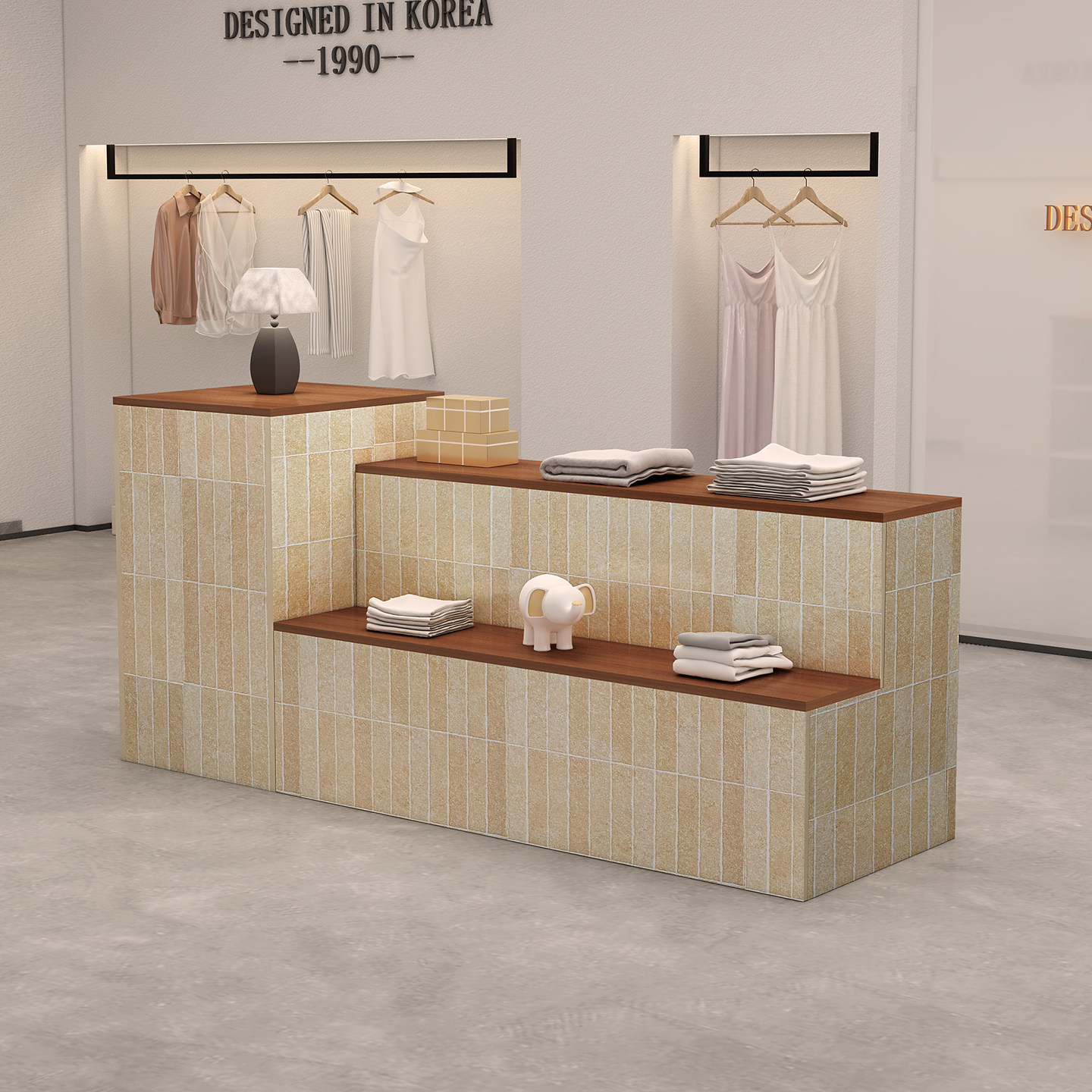 服装店中岛桌长条展示桌装饰柜