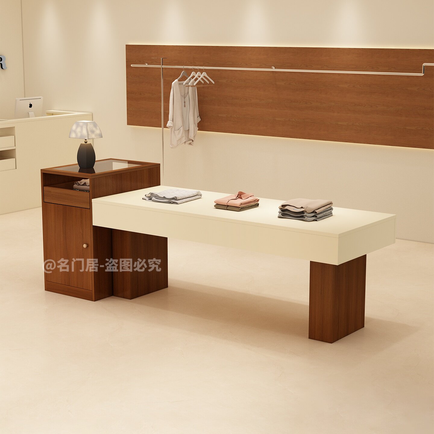 买手店时尚极简中岛柜流水台展示