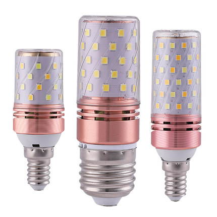 超亮led三色变光玉米灯泡e27e14大小螺口蜡烛泡台灯吊灯节能光源