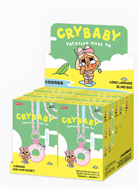 POPMART泡泡玛特CRYBABY Vacation Mode 0n系列手机长款挂绳盲盒