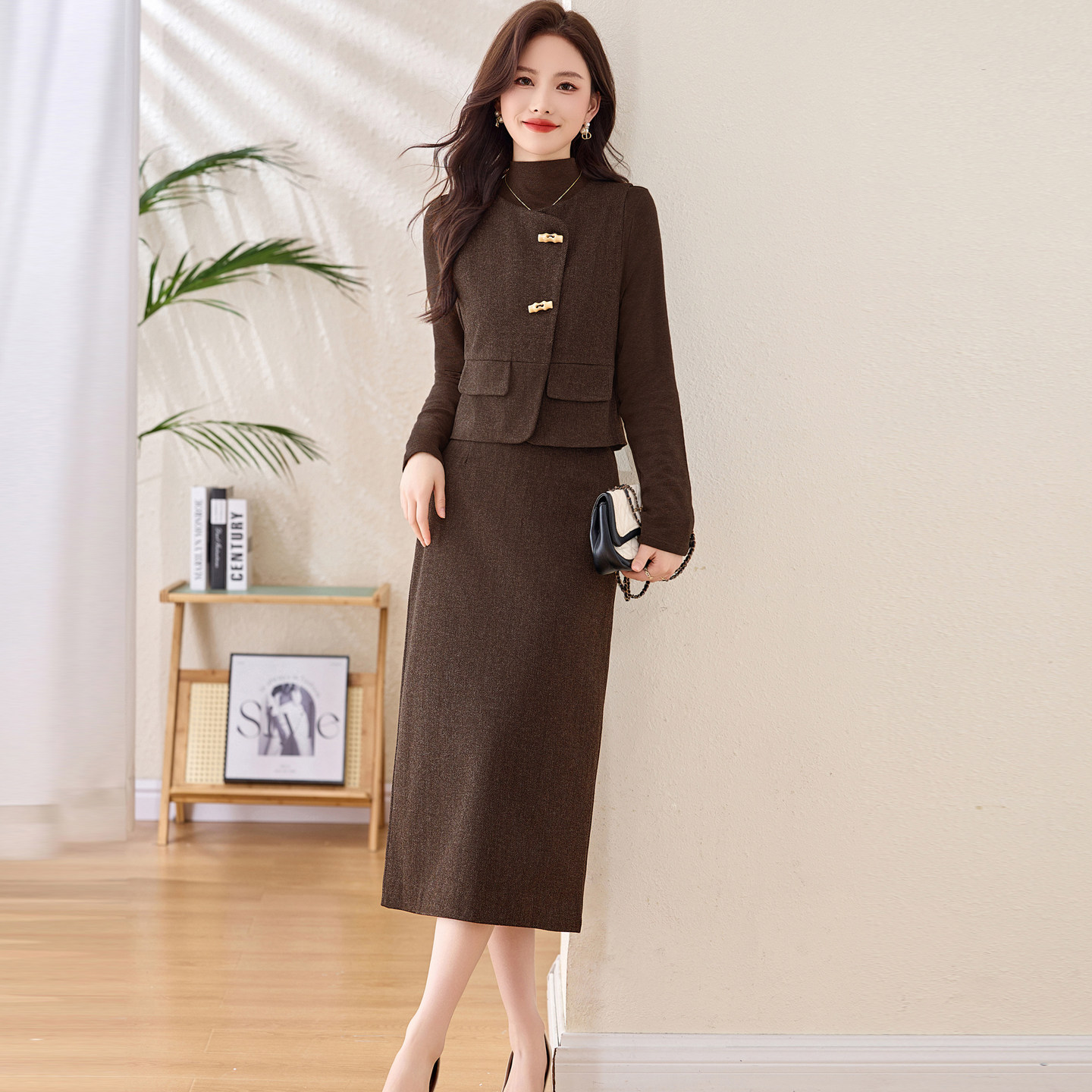 小香风毛呢马甲套装裙女春装新款时尚高级感气质显瘦半身裙三件套,女装/女士精品,时尚套装,淘宝优惠券,粉丝福利购,淘宝优惠卷