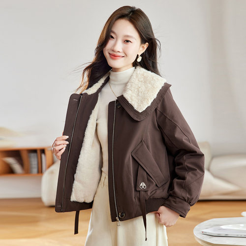 加绒派克服棉衣女短款冬装新款小个子今年流行冬季爆款保暖外套
