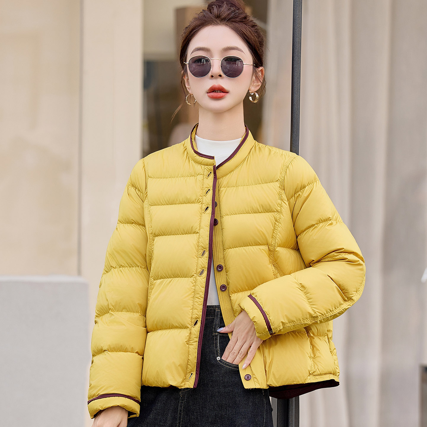 大码休闲短款羽绒服女冬季新款