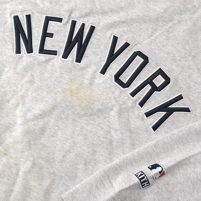 kith联名大联盟刺绣贴布经典标志灰色打底圆领长袖T恤