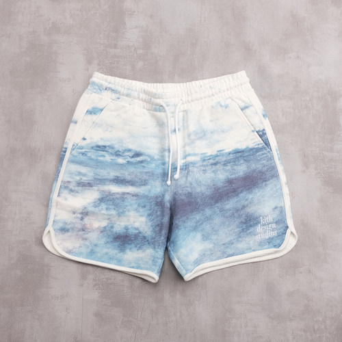 kith design studios扎染刺绣字母经典标志抽绳松紧腰围短裤