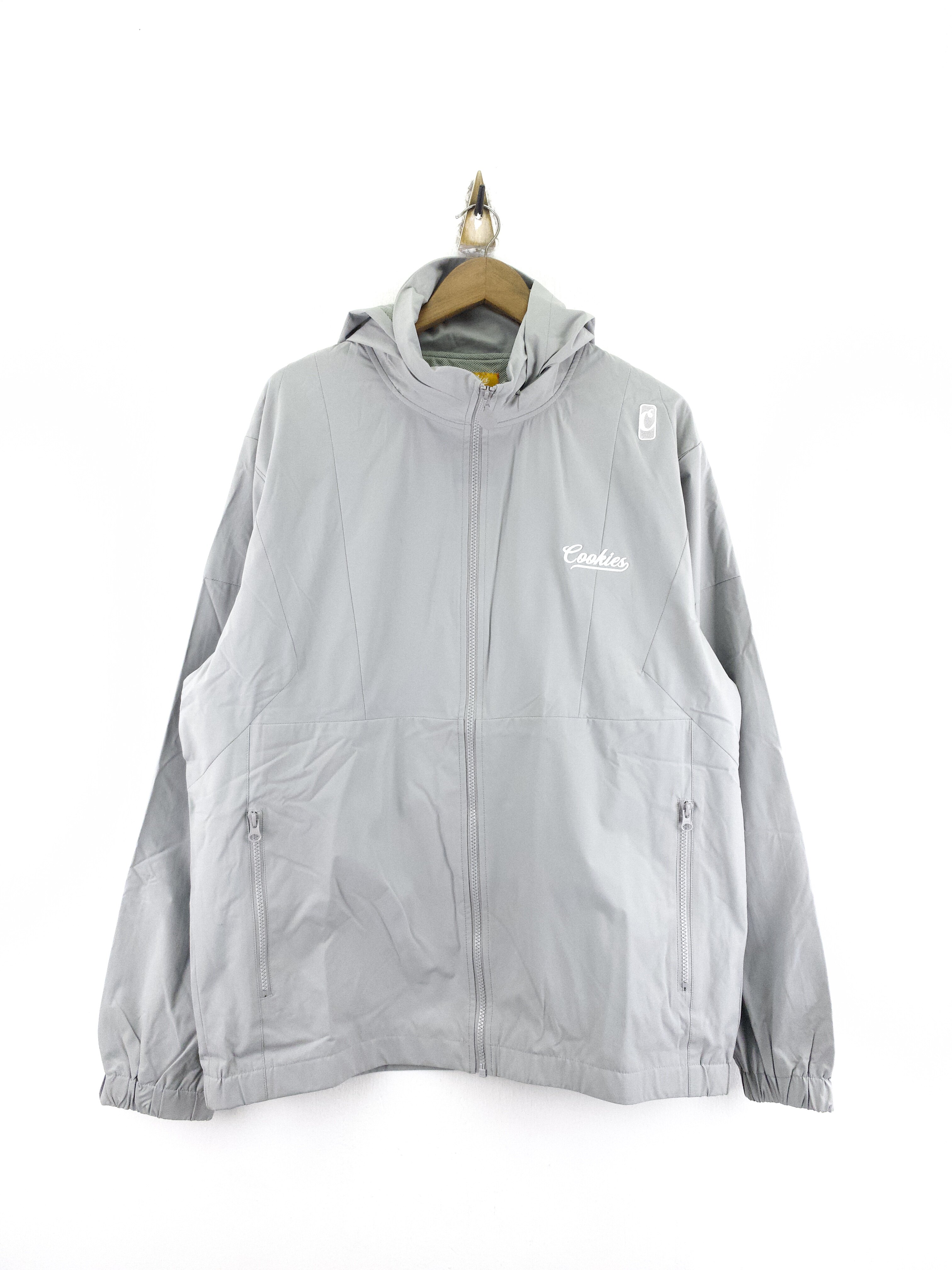 2XL码 美潮cookies 男款加大码胖子灰色拉链外套风衣