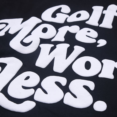 golf after5发泡胶纯色黑色刺绣经典标志套头连帽宽松卫衣帽衫