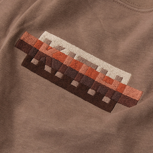 kith刺绣bogo经典 T恤 logo标志落肩拼接长袖