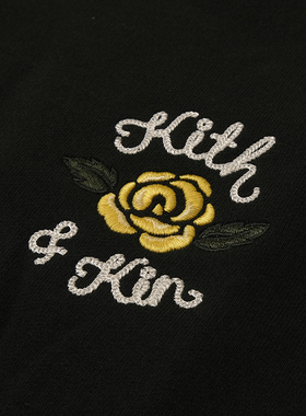 kith & kin花卉刺绣经典字母标志墨绿色圆领套头卫衣
