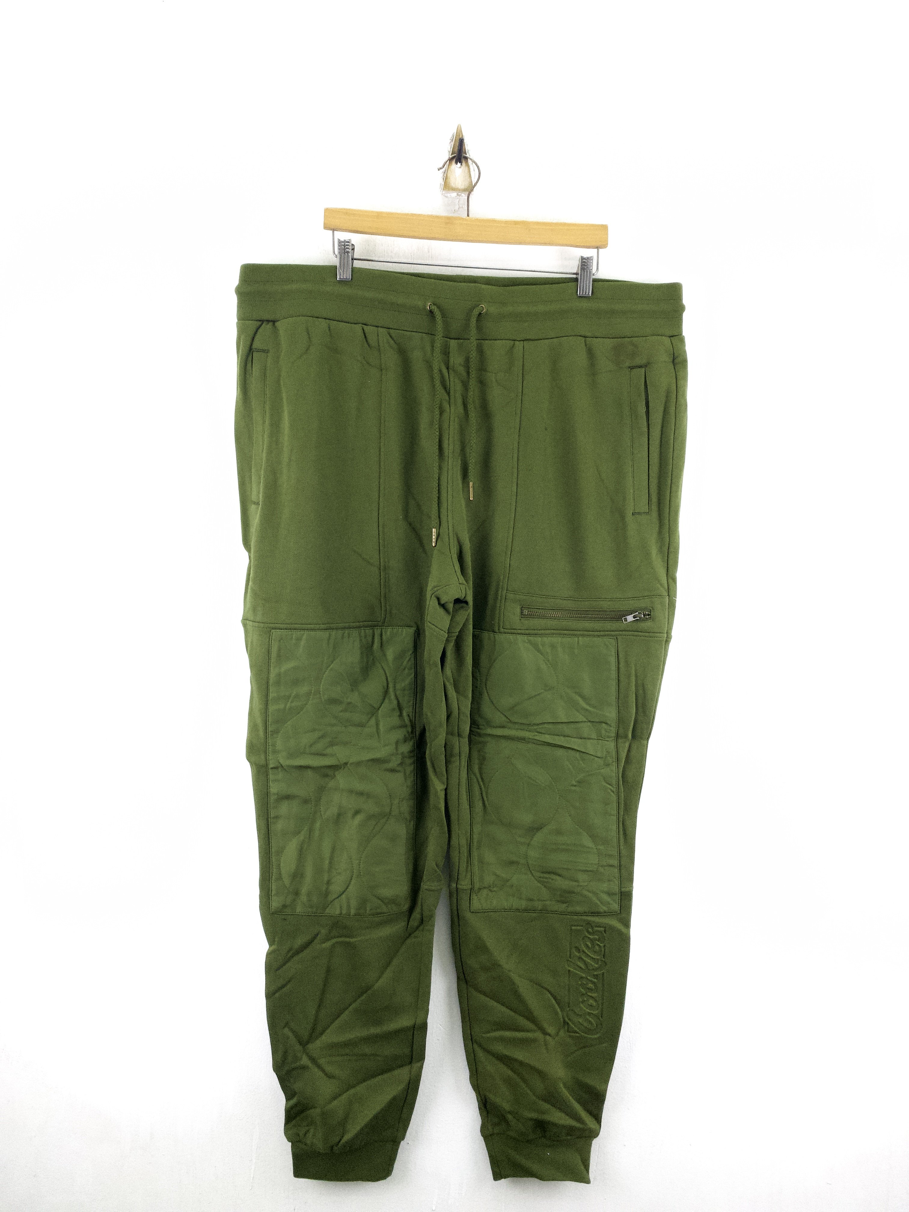 3XL码 cookies 军绿色 大码卫裤