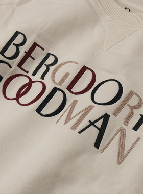 kith联名bergdorf goodman刺绣经典字母标志圆领套头卫衣