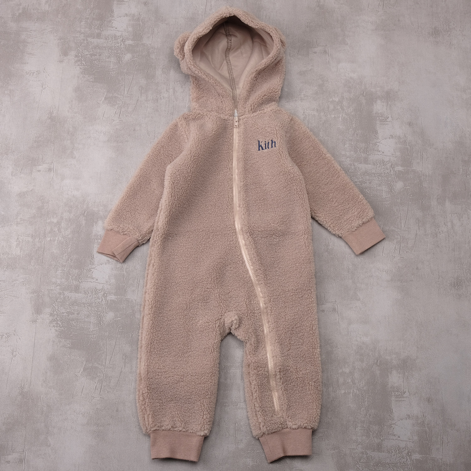 kith爬爬服连体纯棉羊羔绒抓绒刺绣经典标志婴儿装童装