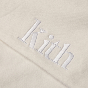 休闲裤 kith经典 刺绣字母标志抽绳松紧腰围米白色抽绳松紧腰围卫裤