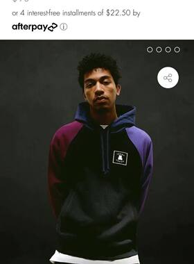 tedsy fresh 葡萄紫拼色男款帽衫卫衣