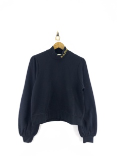 M码 teddy fresh 女款高领黑色套头卫衣