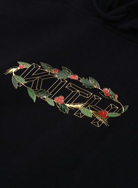 kith经典字母标志深蓝色藏青色连帽套头卫衣帽衫