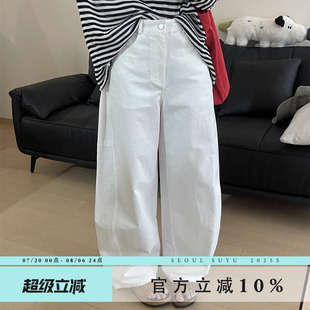 设计感时尚 2025夏季 韩版 百搭气球裤 新款 复古宽松休闲慵懒弯刀长裤