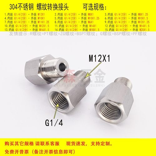 内丝G1/4-外丝M12*1螺纹转换接头