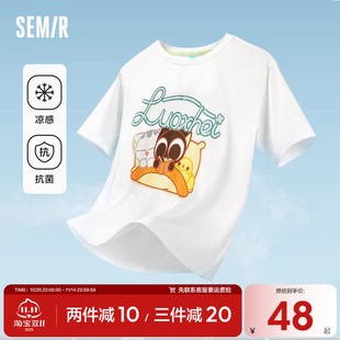 新款 T恤女卡通可爱2025夏季 森马罗小黑短袖 抗菌宽松上衣潮 凉感T