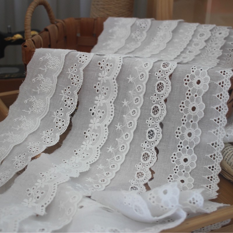 单边优质棉布刺绣蕾丝花边服装拼接装饰缝纫材料 DIY娃衣领边辅料,居家布艺,花边,淘宝优惠券,粉丝福利购,淘宝优惠卷