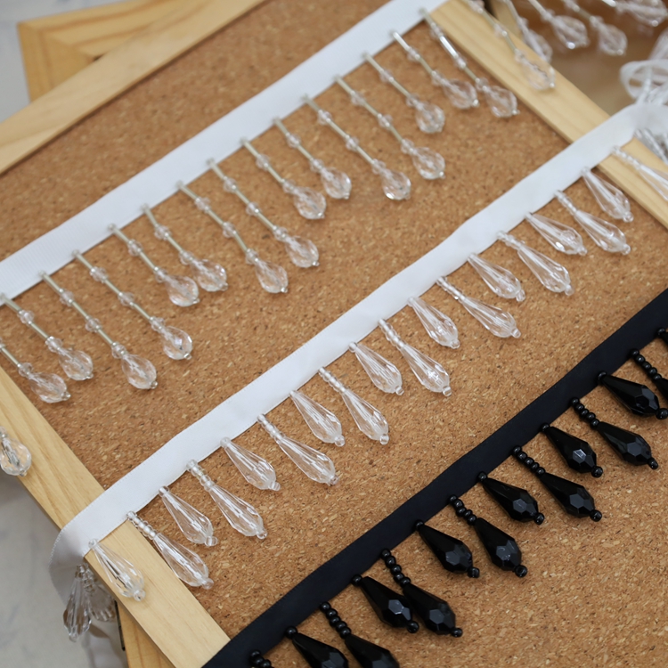 diy高品质出口玻璃珠子织带